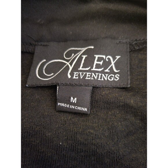 Alex Evenings Jacket Women M Black Silver Open Shimmer Holiday Formal Party NWT - Picture 5 of 7